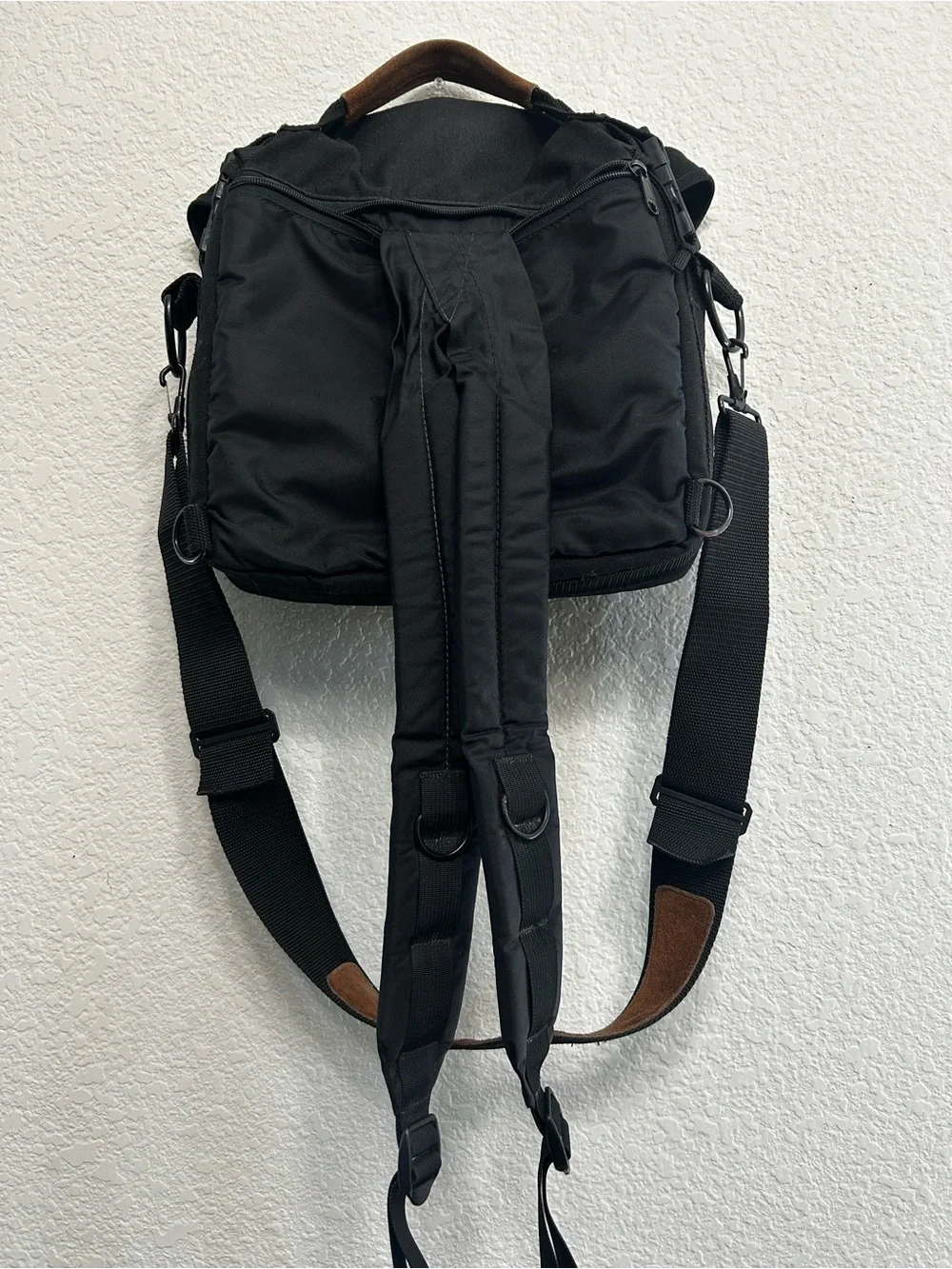 VTG Tamrac Convertible Camera Bag Backpack Black Nylon Suede Made In USA Padded